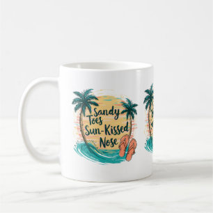 Sandy Toes Sun-Kissed Nose Beach Aesthetic Coffee Mug