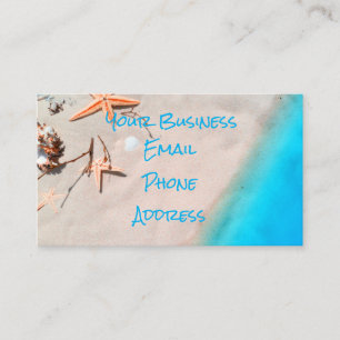 Sandy Tropical Beach Starfish Seashell Business Card