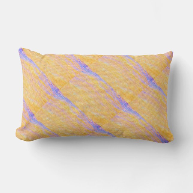 Sandy Yellow Coloured Pattern Lumbar Cushion (Front)