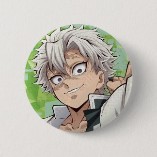 Sanemi Shinazugawa brooch from Demon Slayer 6 Cm Round Badge