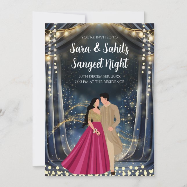 Sangeet cards Digital Indian Wedding invites (Front)