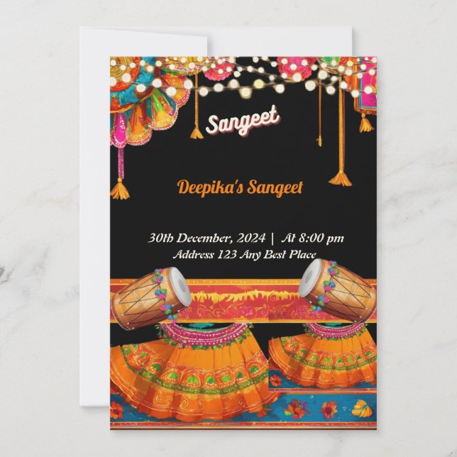 Sangeet Invitation Card  (Front)
