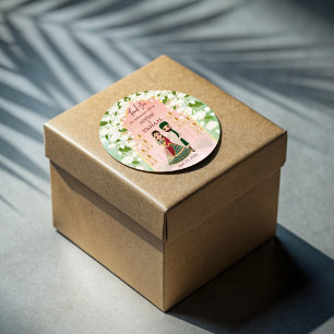 Sangeet mehndi Indian wedding personalised Classic Round Sticker