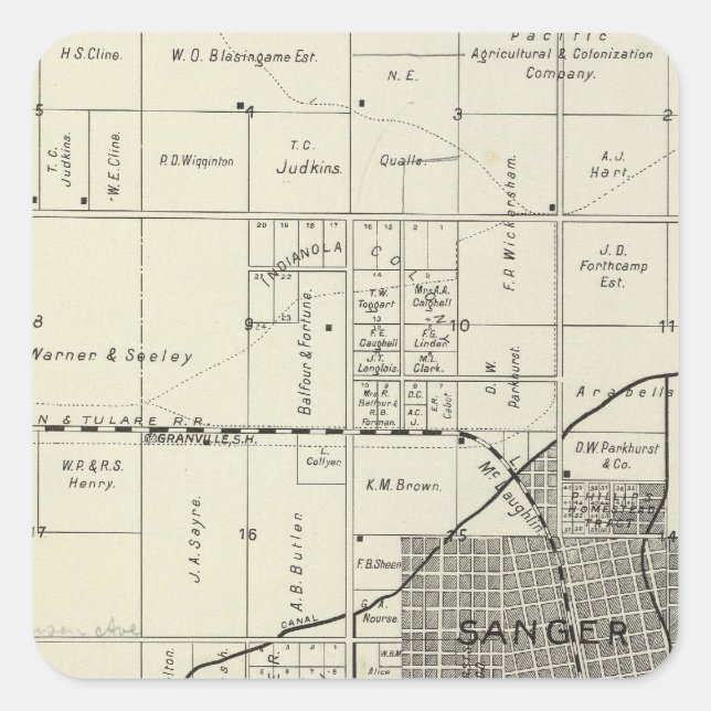 Sanger, California Square Sticker (Front)