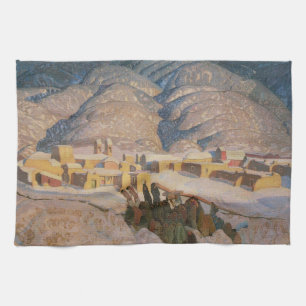 Sangre de Cristo Mountains by Blumenschein Tea Towel