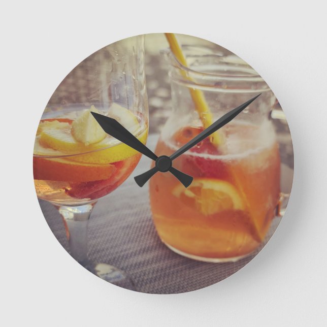 Sangria and Sunshine Round Clock (Front)