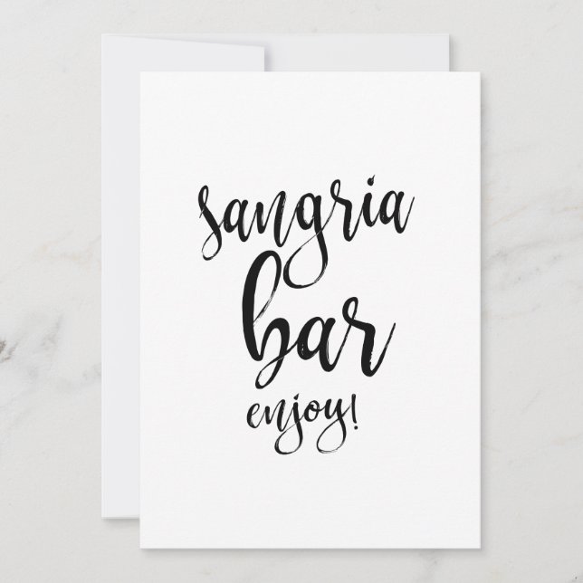 Sangria Bar Affordable Calligraphy Wedding Sign (Front)