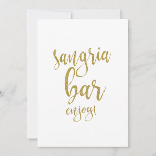 Sangria Bar Gold Glitter Affordable Wedding Sign