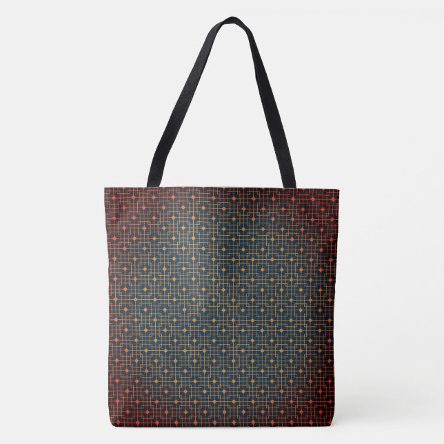 Sangria Creative Wired Hot Cubes Chinese Pattern Tote Bag (Front)