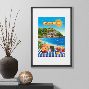 Sangria In Spain Editable Illustrated Vacation Poster