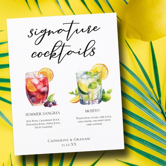 Sangria Mojito Signature Cocktails Custom Menu (Creator Uploaded)