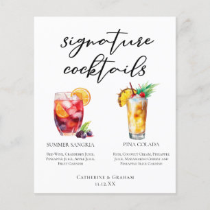 Sangria Pina Colada Signature Cocktails Menu