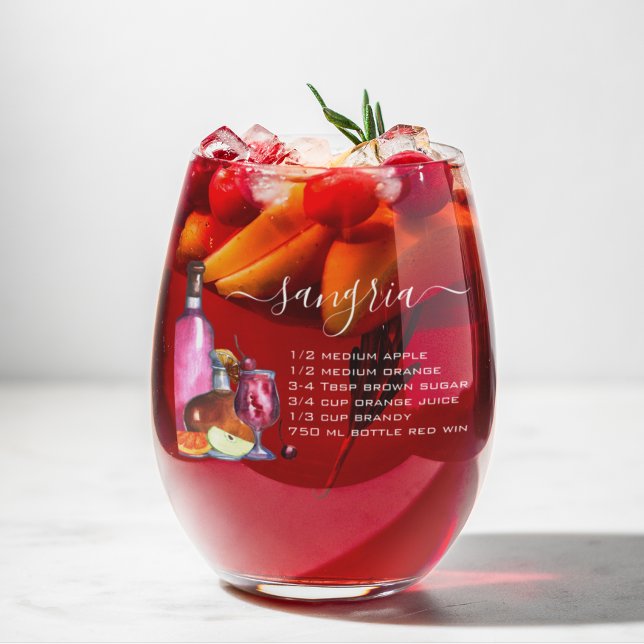 Sangria Recipe  Stemless Wine Glass (Creator Uploaded)