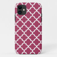 Sangria Red Moroccan Tile Trellis Pattern