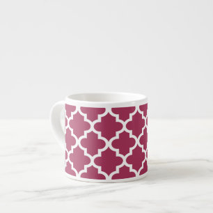 Sangria Red Moroccan Tile Trellis Pattern Espresso Cup