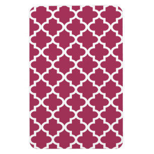 Sangria Red Moroccan Tile Trellis Pattern Magnet