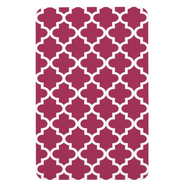 Sangria Red Moroccan Tile Trellis Pattern Magnet (Vertical)