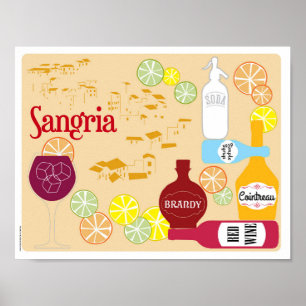 Sangria Red Wine Cocktail Poster