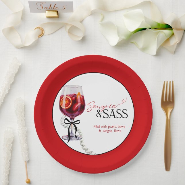 Sangria & Sass Paper Plate (Wedding)