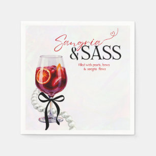Sangria & Sass, Pearls, Bows Napkin