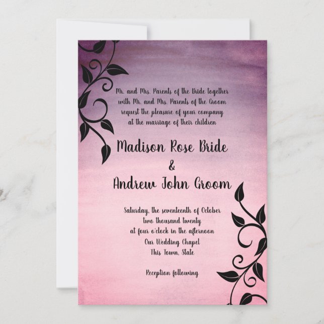 Sangria Storm Baroque Vine Wedding Invitation (Front)