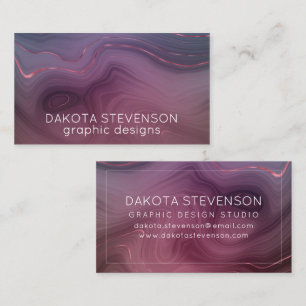 Sangria Strata Moody Pink and Purple Luxe Agate Business Card