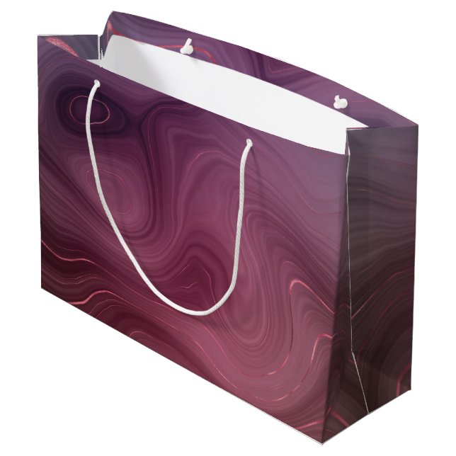 Sangria Strata | Moody Pink and Purple Luxe Agate Large Gift Bag (Back Angled)
