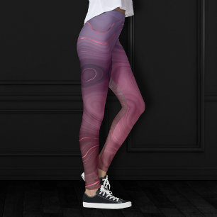 Sangria Strata   Moody Pink and Purple Luxe Agate Leggings