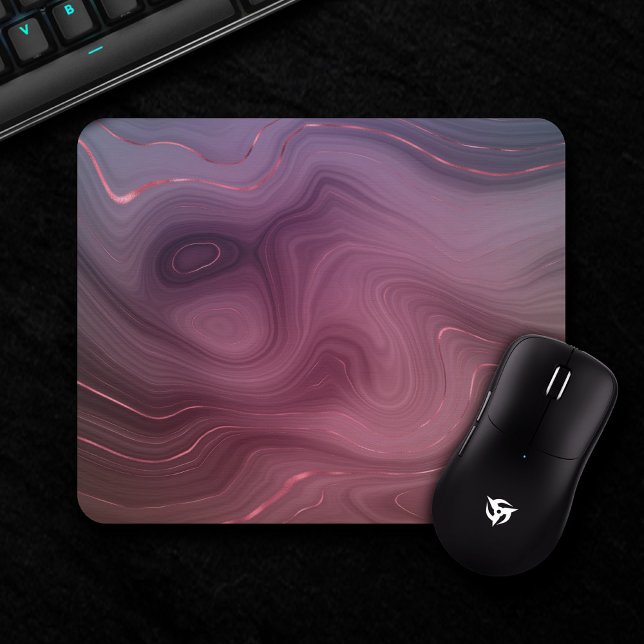 Sangria Strata | Moody Pink and Purple Luxe Agate Mouse Pad (Creator Uploaded)