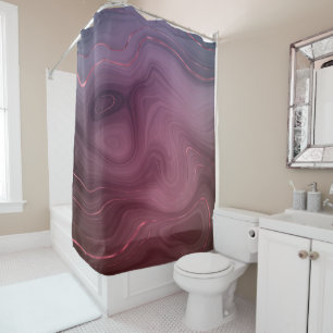 Sangria Strata   Moody Pink and Purple Luxe Agate Shower Curtain
