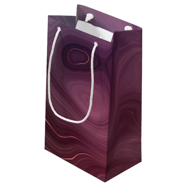 Sangria Strata | Moody Pink and Purple Luxe Agate Small Gift Bag (Back Angled)