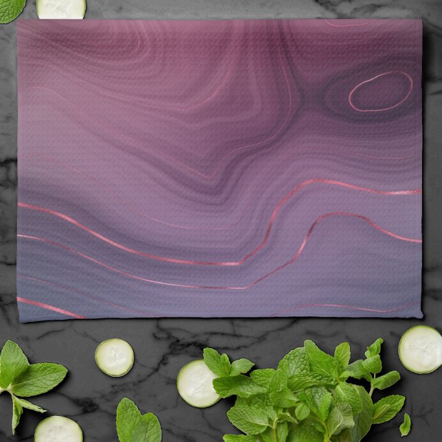 Sangria Strata | Moody Pink and Purple Luxe Agate Tea Towel (Creator Uploaded)