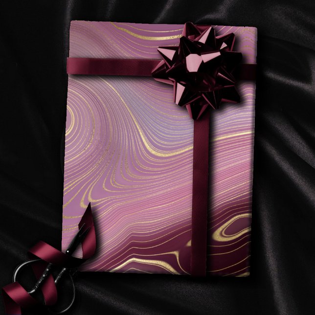 Sangria Strata | Moody Pink and Purple Luxe Agate Wrapping Paper (Creator Uploaded)