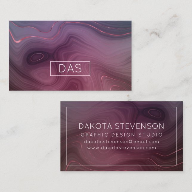 Sangria Strata | Moody Pink Dusky Purple Custom Business Card (Front/Back)