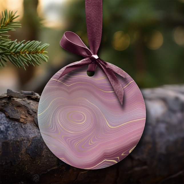 Sangria Strata | Moody Pink Dusky Purple Custom Ceramic Ornament (Creator Uploaded)