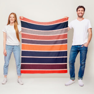 Sangria Striped Fleece Blanket