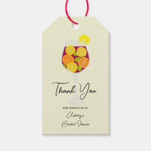 Sangria & Tapas Spanish Cocktail Bridal Shower Gift Tags