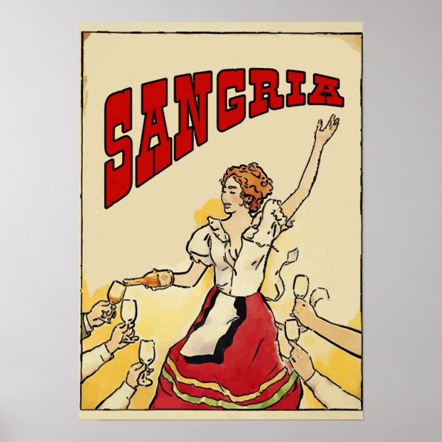 Sangria Time Vintage Style, add text Poster (Front)