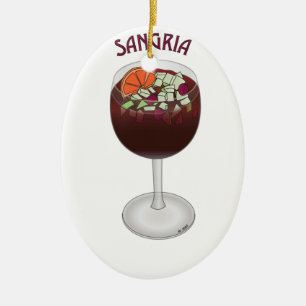 SANGRIA WINE DESIGN CERAMIC TREE DECORATION