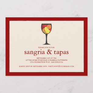 Sangria with Fruit Tapas Party Invitation