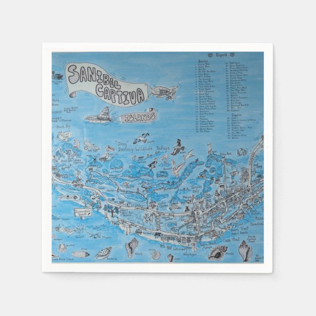 SANIBEL CAPTIVA ISLAND FLORIDA  NAPKIN (Front)