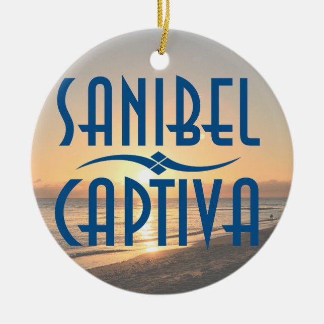Sanibel Captiva Islands Florida Sunset Ceramic Ornament (Front)