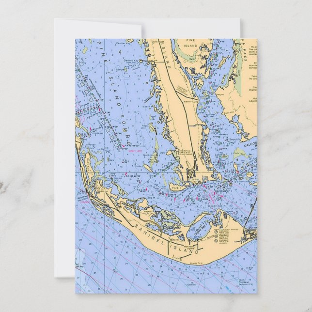 Sanibel Captiva Nautical 5x7 Big Postcard (Front)