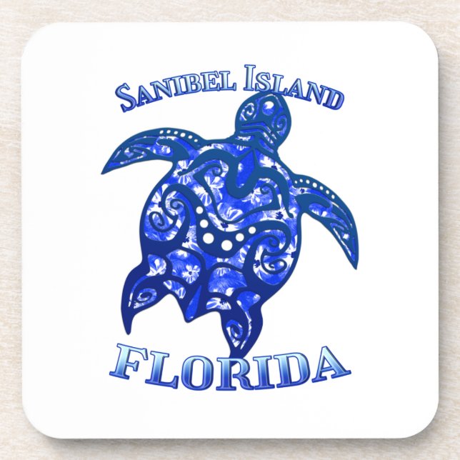 Sanibel Florida Vacation Tribal Turtle Coaster (Front)