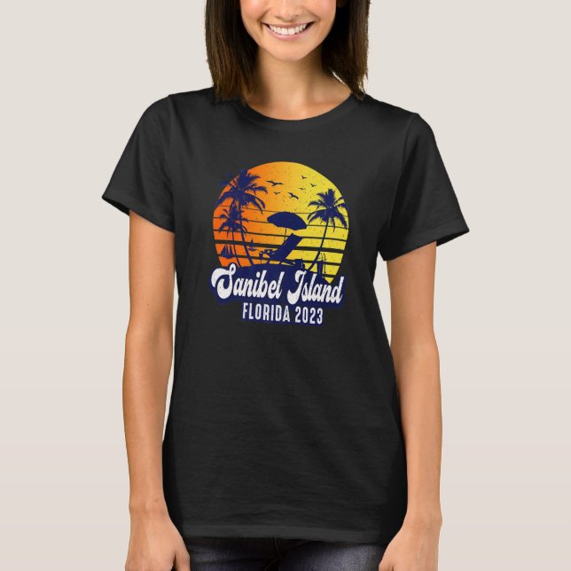 Sanibel Island 2023 Florida Sunset Beach Retro Pre T-Shirt (Front)