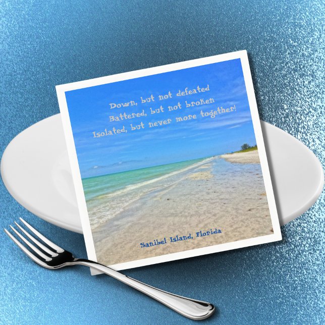 Sanibel Island Beach Florida Pre Hurricane Ian  Napkin (Creator Uploaded)