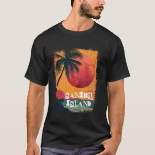 Sanibel Island FL Florida Palm Trees Sunset Beach  T-Shirt