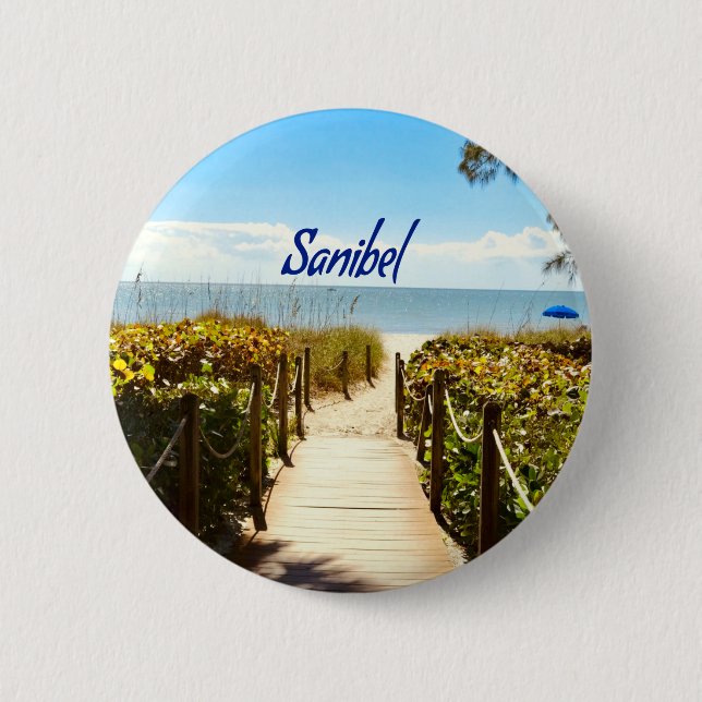 Sanibel Island Florida Beach Ocean 6 Cm Round Badge (Front)