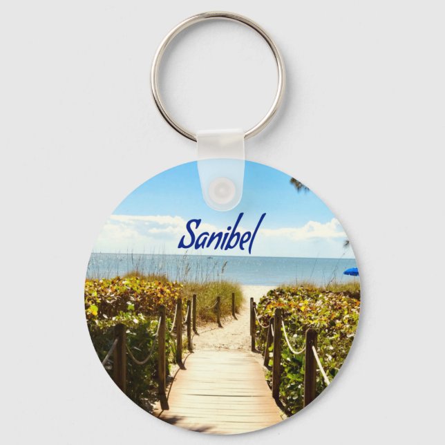Sanibel Island Florida Beach Ocean Key Ring (Front)