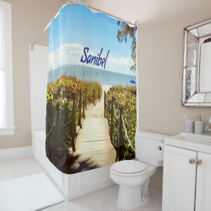 Sanibel Island Florida Beach Ocean Shower Curtain